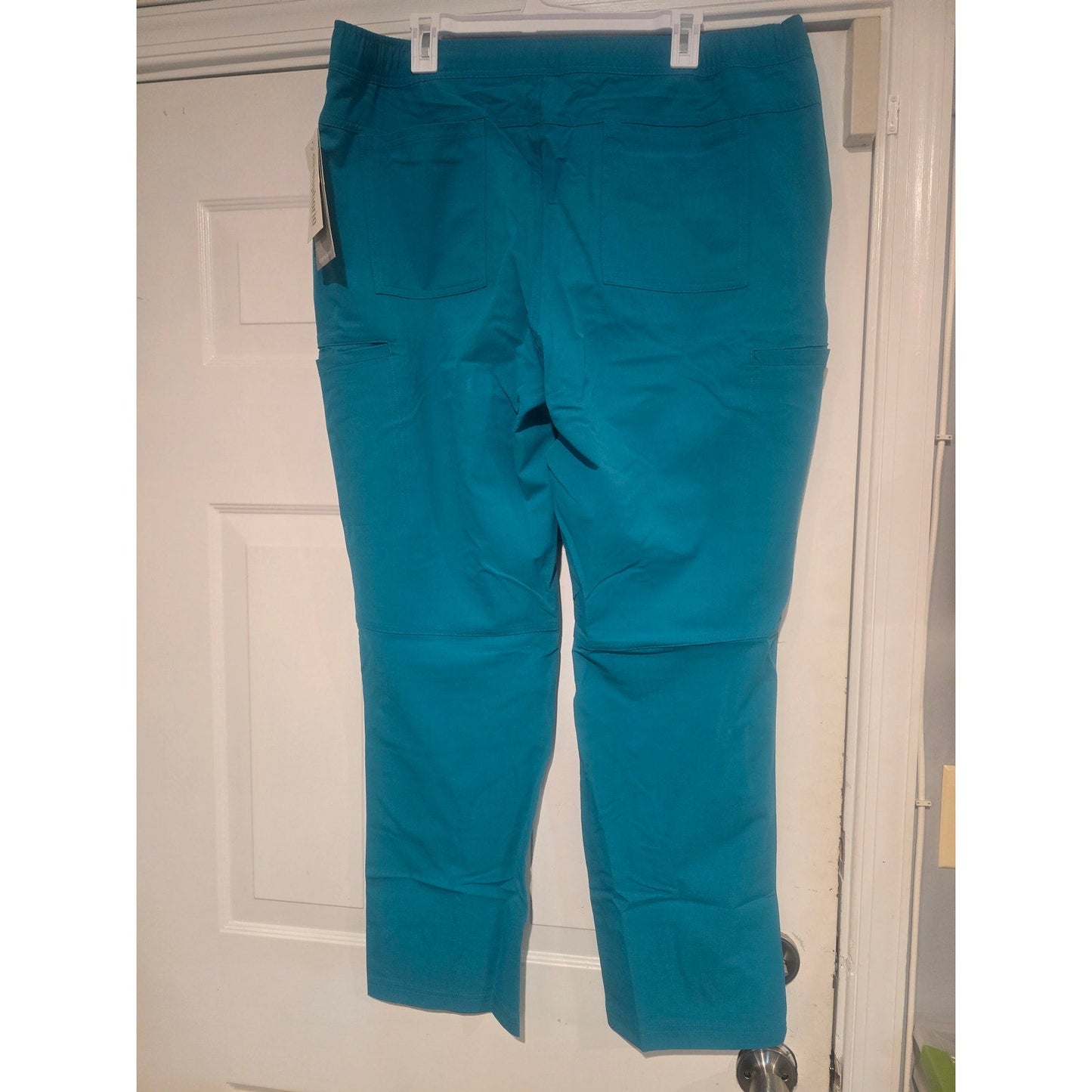 Cherokee Euphoria men’s XL teal blue cargo scrub pants with pockets and antimicrobial fabric