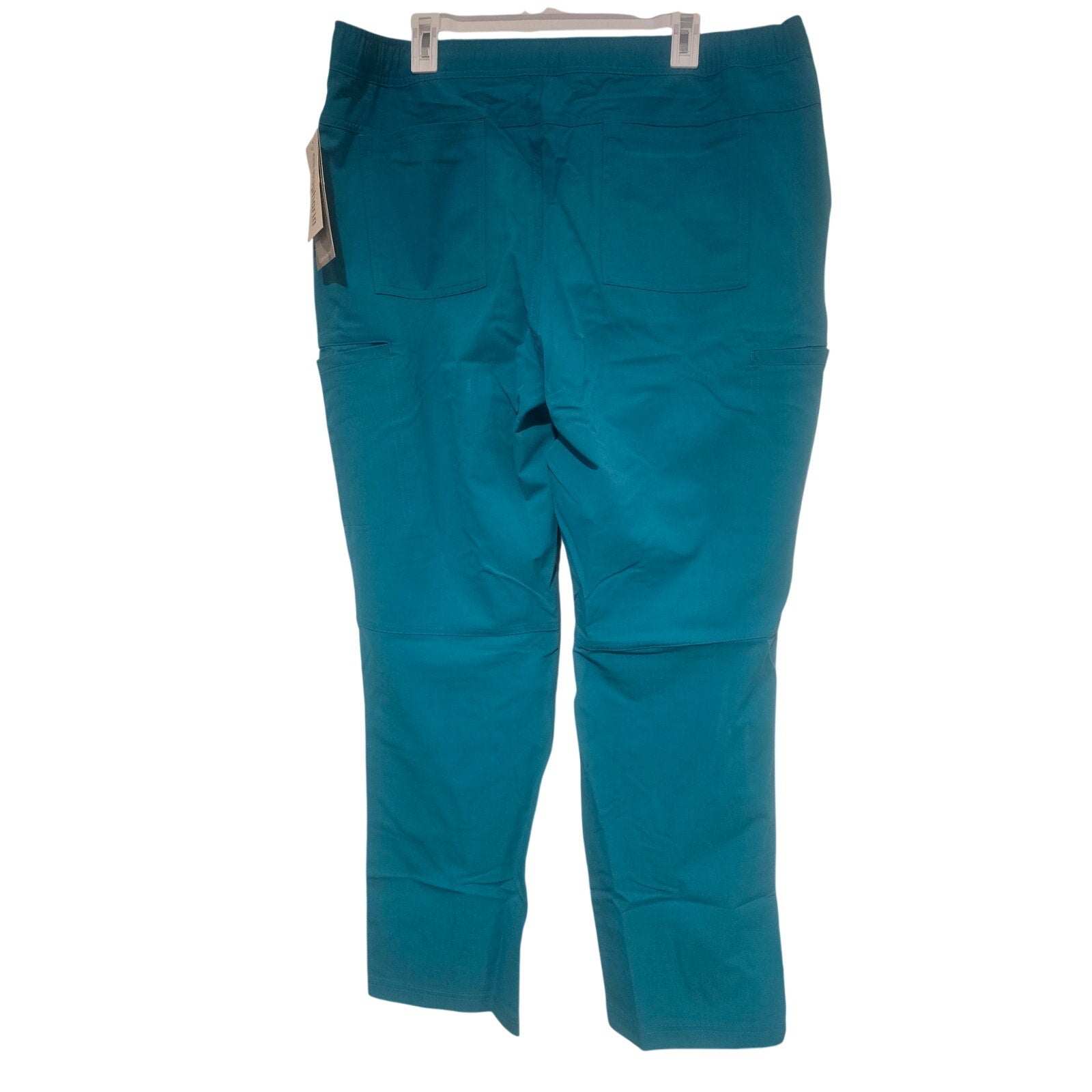 Cherokee Euphoria Men’s XL teal blue cargo scrub pants CK205A with multiple utility pockets and antimicrobial fabric technology