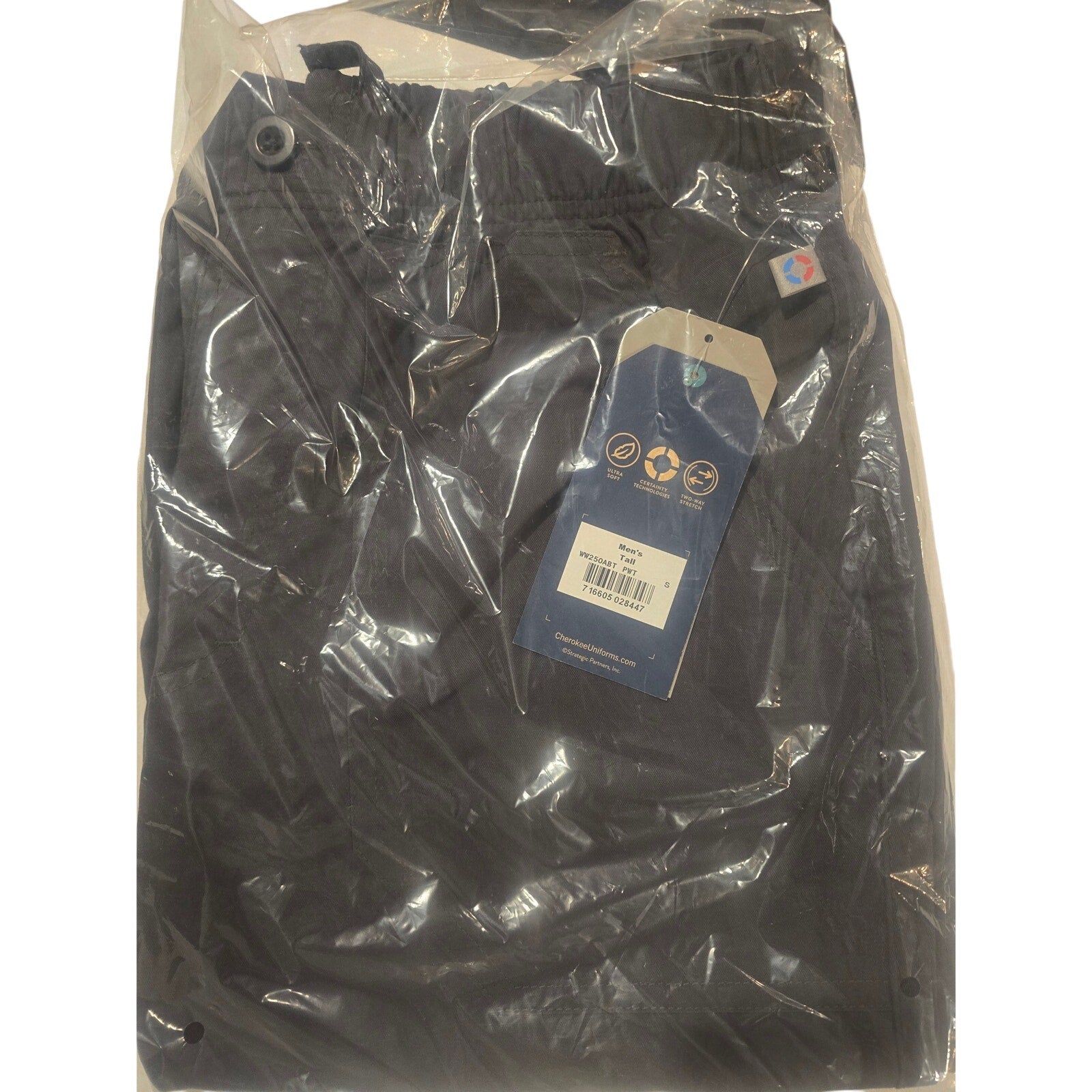 Cherokee Workwear Revolution Tech men's scrub pants pewter gray small tall with pockets and antimicrobial technology