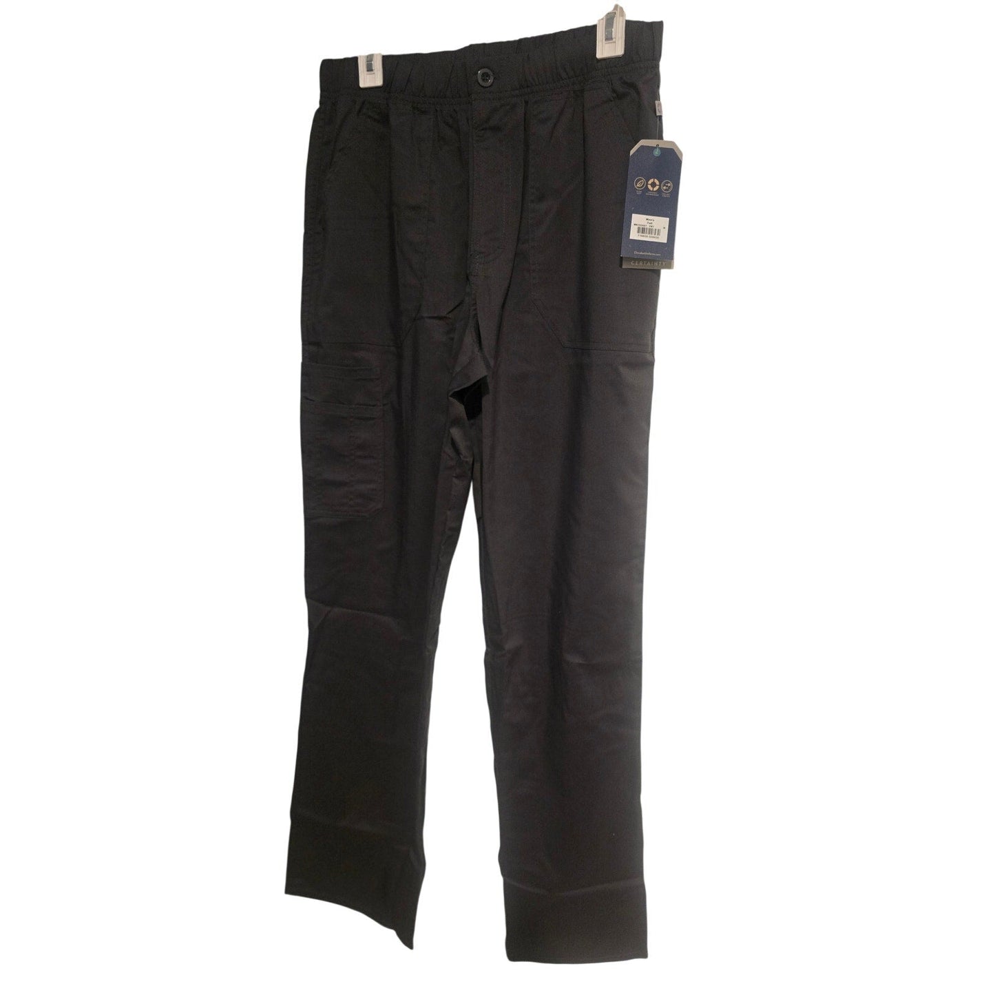 Cherokee Workwear Revolution Tech men's small tall pewter gray scrub pants with stretch, antimicrobial, and multiple pockets