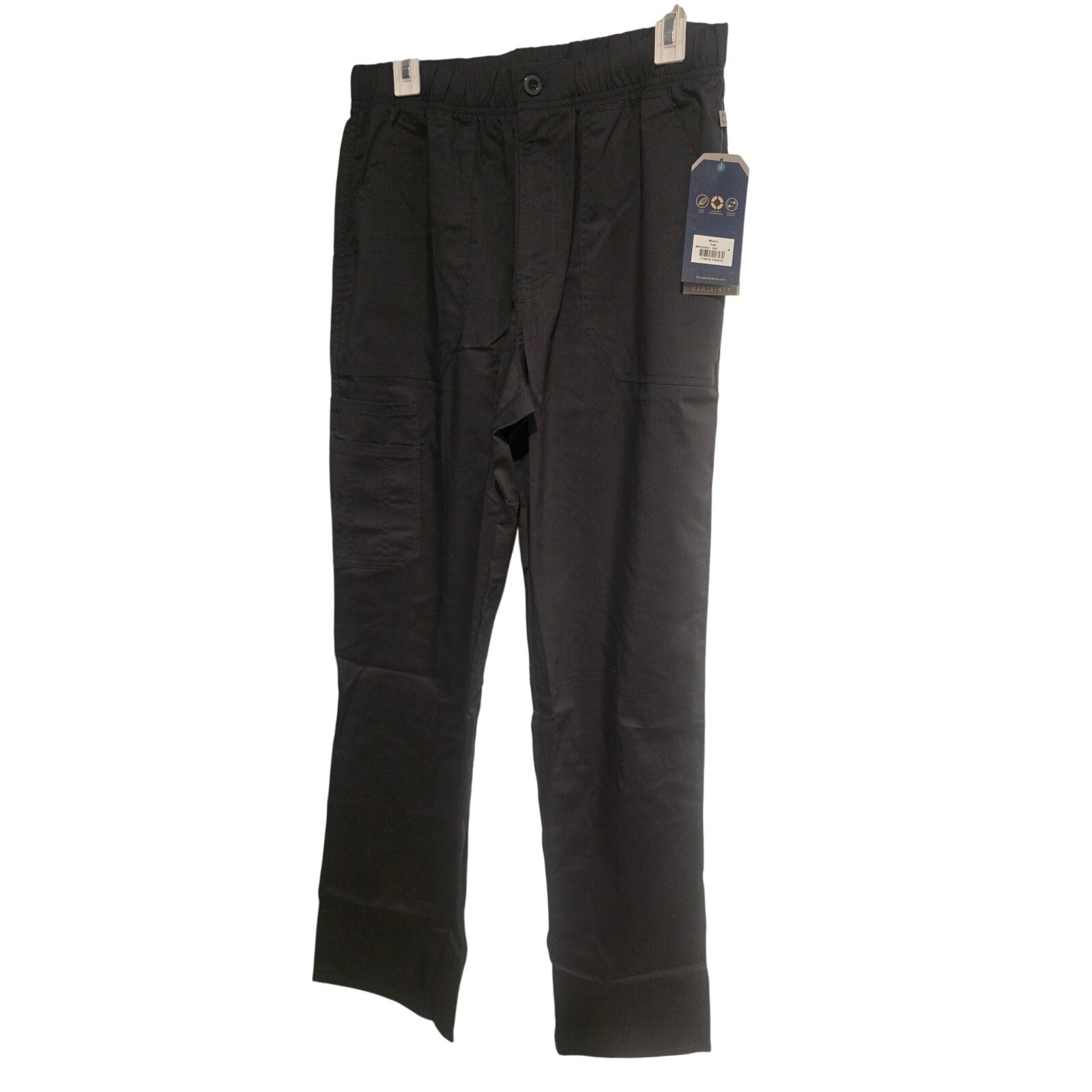 Cherokee Workwear Revolution Tech men's small tall pewter gray scrub pants with stretch, antimicrobial, and multiple pockets