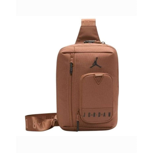 Jordan Crossbody Sling Bag in Archaeo Brown with Jump Man logo and adjustable strap for men and women