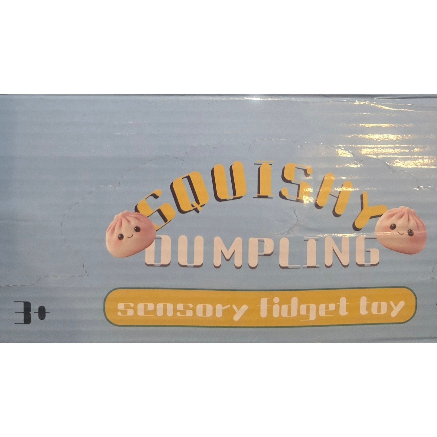 Viral glitter squishy dumpling fidget toy in mystery blind box packaging