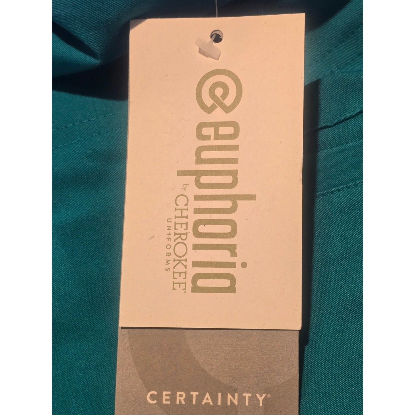 Cherokee Euphoria men’s XL teal blue cargo scrub pants CK205A with utility pockets and antimicrobial fabric technology