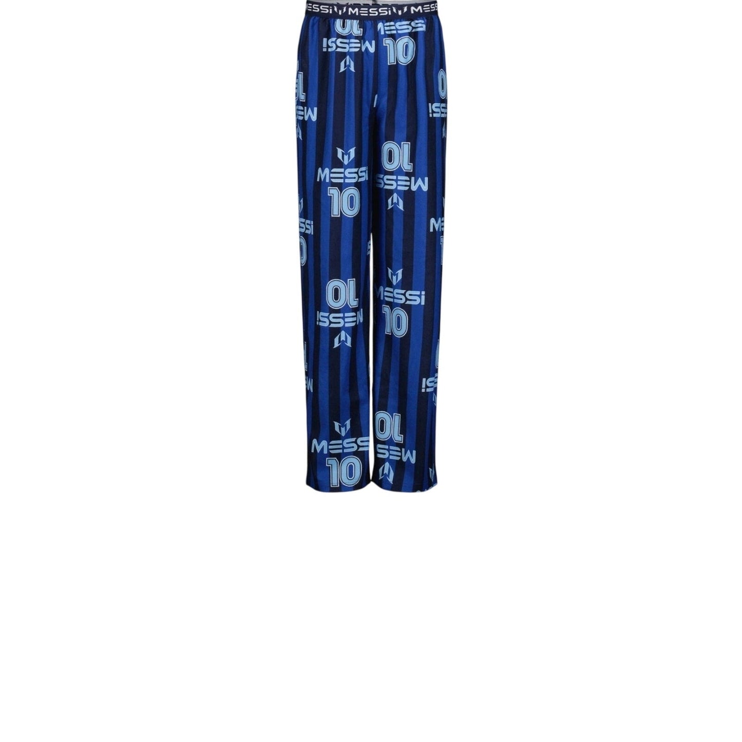 Boys Messi pajama pants blue black stripe with Messi 10 design size M