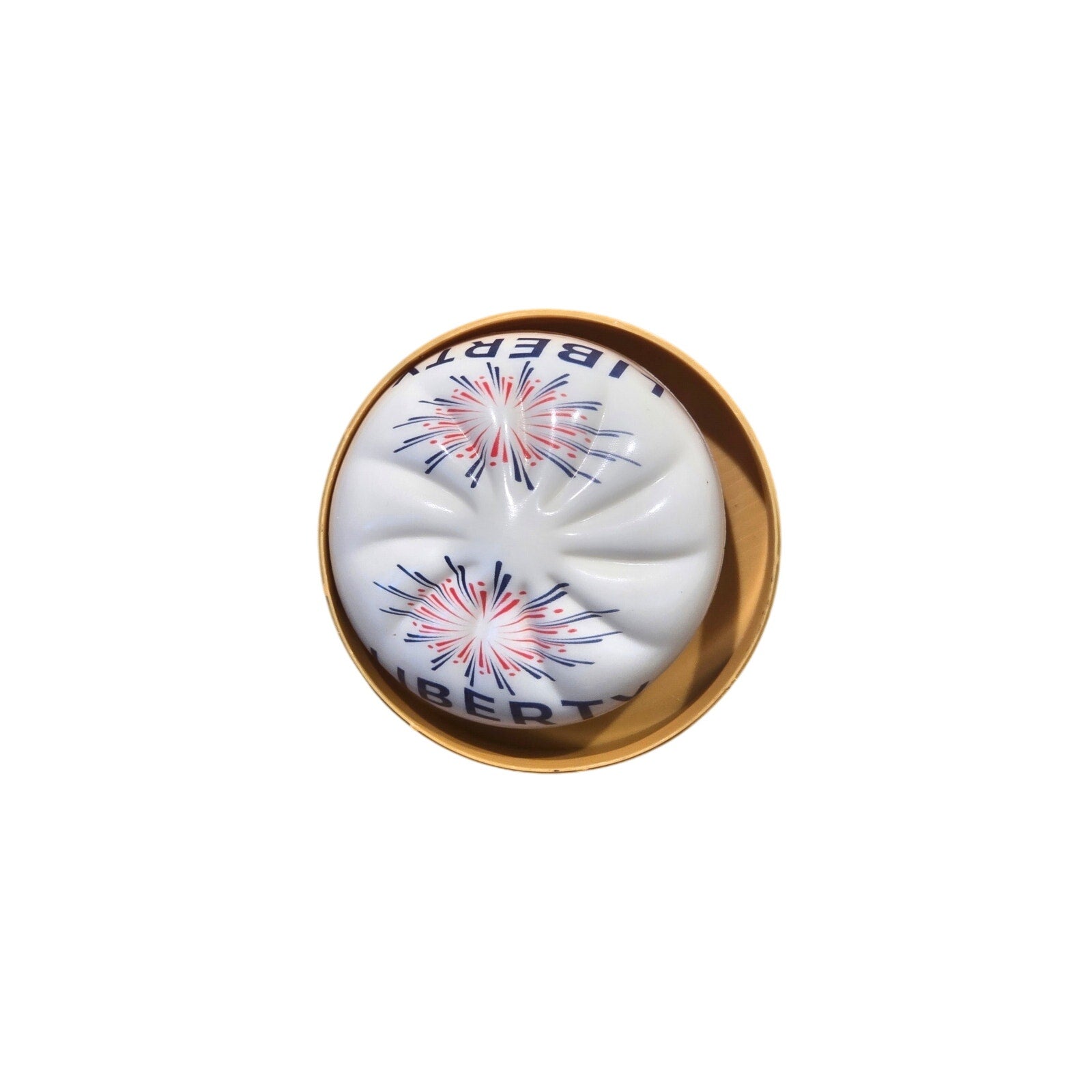 Patriotic squishy toy in red white blue USA design for July 4th and patriotic events