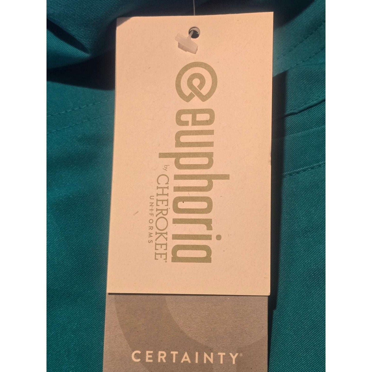Cherokee Euphoria men's teal blue cargo scrub pants CK205A size L with utility pockets and antimicrobial fabric