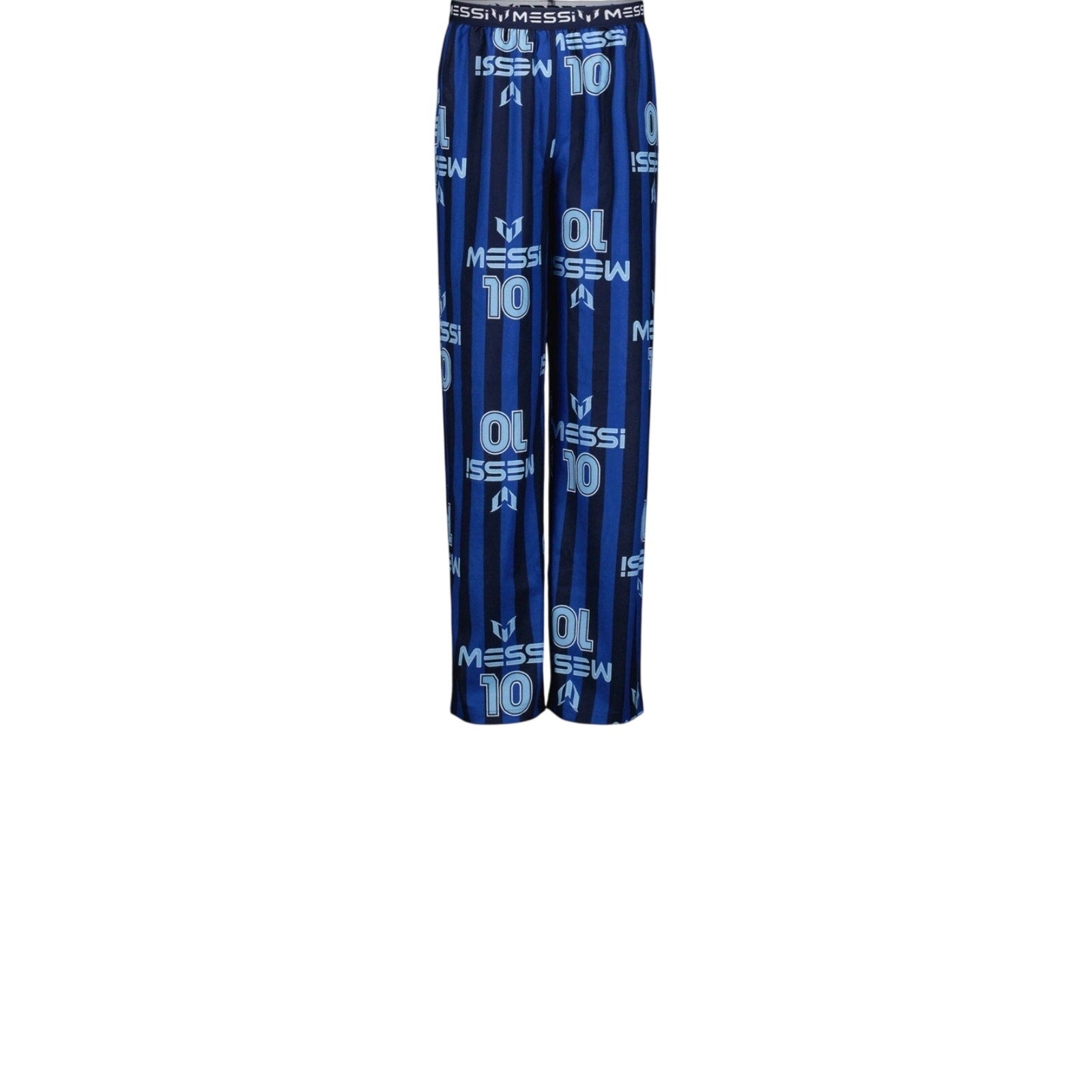 Boys Messi pajama pants blue black stripe with Messi 10 design size M
