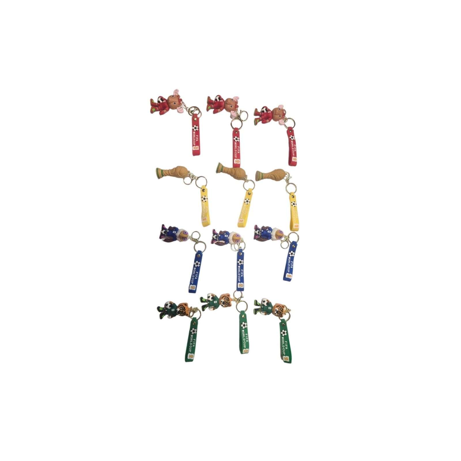Brazil Soccer Player keychain with silicone strap and gold-tone clasp accessory