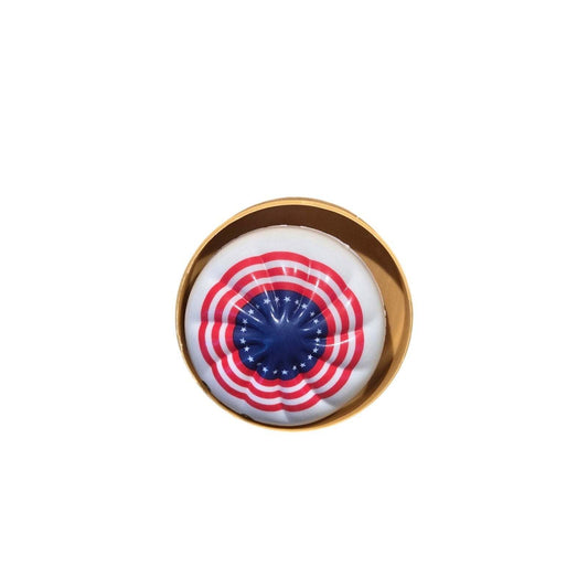 Patriotic squishy toy in red white and blue USA design for Independence Day celebrations