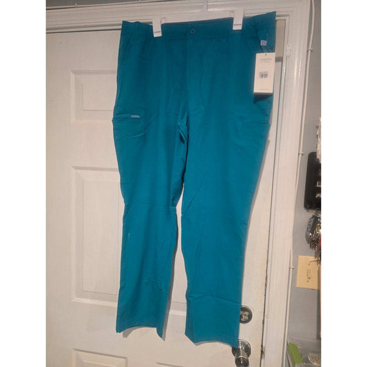 Cherokee Euphoria men's teal blue cargo scrub pants CK205A size M with utility pockets